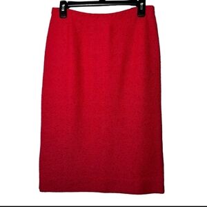 St. John Red Knit Knee Length Skirt size 8